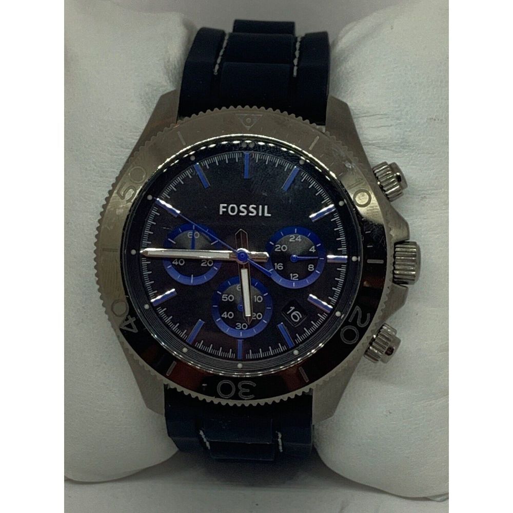 Fossil CH2869 Men's Silicone Analog Black Dial Quartz Genuie Wrist Watch E397